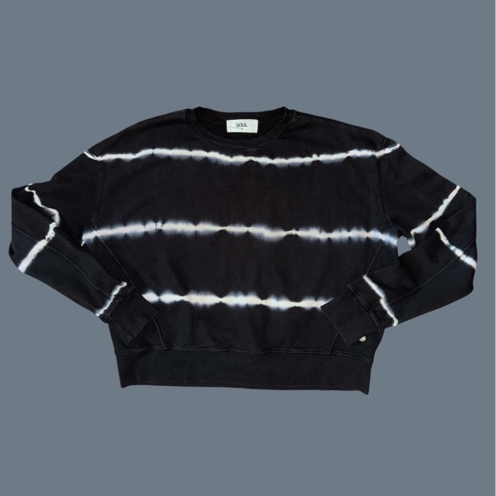 SOUL CYCLE Black Tie-Dye women’s Sweater Size Medium
